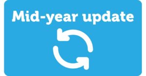 Mid-year update button- Blue button with white writing