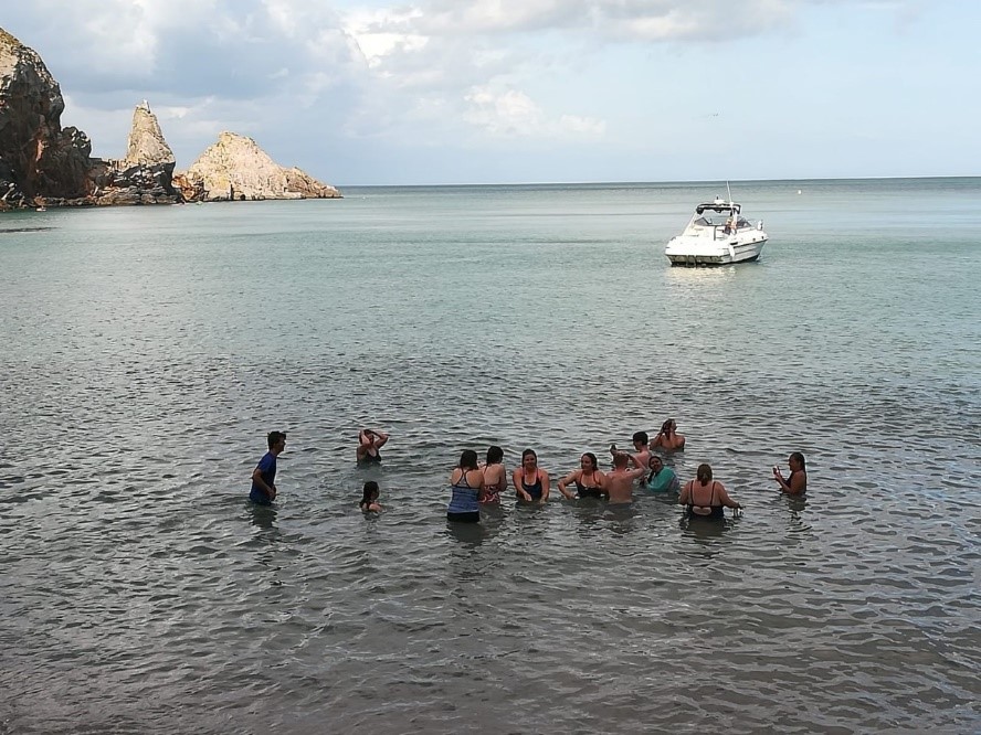 Dip in the sea