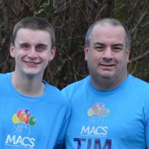 Image shows Tim and his son
